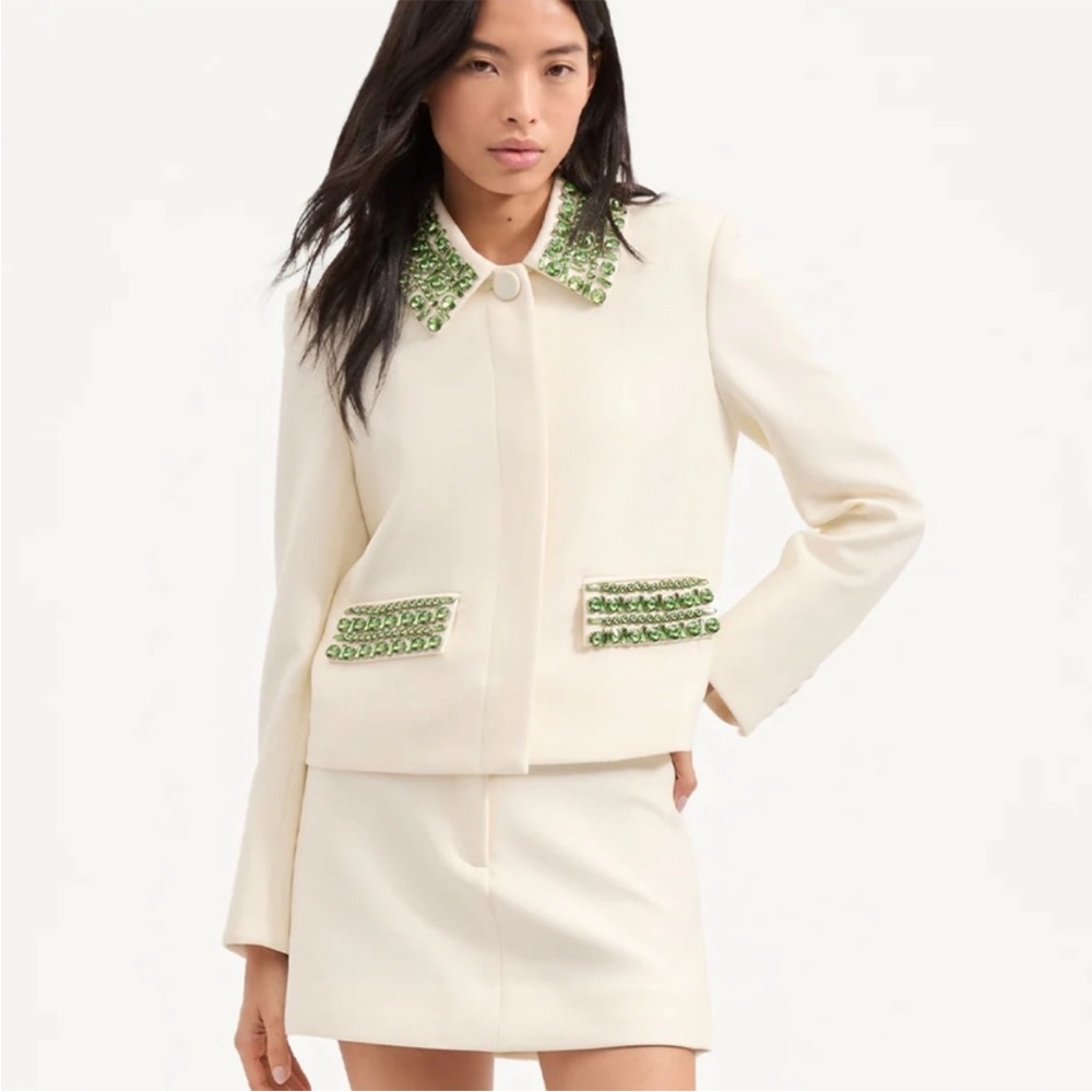 VERONICA BEARD
Imogen crystal-embellished crepe jacket